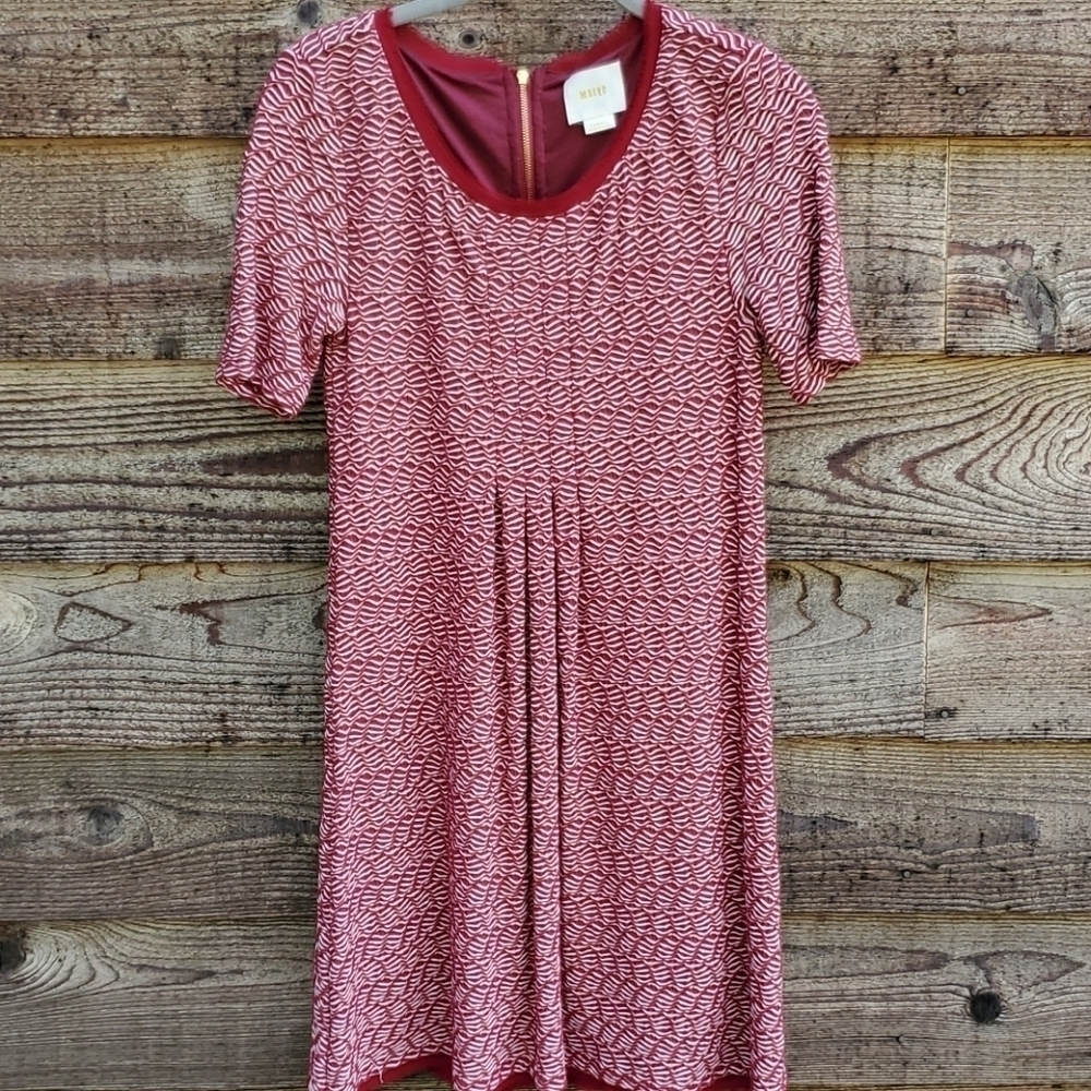 Maeve Knit dress XS maroon pattern Anthropologie